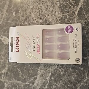 KISS Gel Fantasy Jelly Purple Press-On Nails NWT